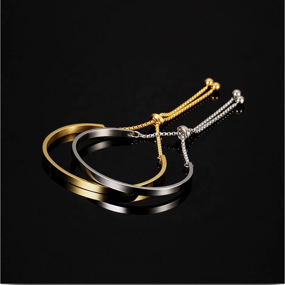 Fashion jewelry Titanium Steel bangle Wholesale Stainless jewelry Gold Chain Adjustable Bracelet Cuff Bangle
Fashion jewelry Titanium Steel bangle Wholesale Stainless jewelry Gold Chain Adjustable Bracelet Cuff Bangle