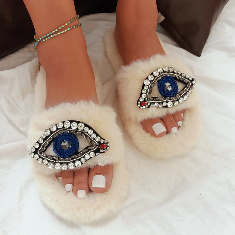 MMX106 Classic Cross Band Evil Eyes Slippers For Women Winter Fashion Plush Slippers, As picture or custom
MMX106 Classic Cross Band Evil Eyes Slippers For Women Winter Fashion Plush Slippers, As picture or custom