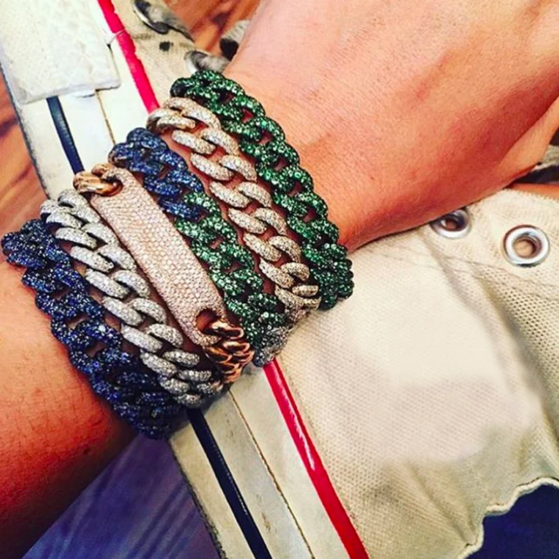 2021 New Hip Hop Bling Bling Iced Out Miami Cuban Chain bracelet With black gold color plated wedding Bracelets For men Women
2021 New Hip Hop Bling Bling Iced Out Miami Cuban Chain bracelet With black gold color plated wedding Bracelets For men Women