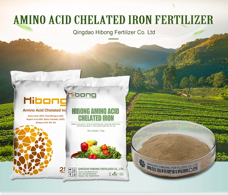 Chelated iron amino acid fe for plants