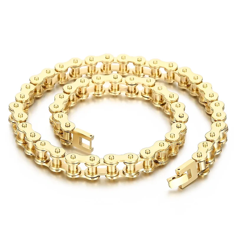 Chunky PVD Gold Plated Non Tarnish Choker Bike Chains Punk Style Stainless Steel Jewelry For Men Hip Pop
Chunky PVD Gold Plated Non Tarnish Choker Bike Chains Punk Style Stainless Steel Jewelry For Men Hip Pop
