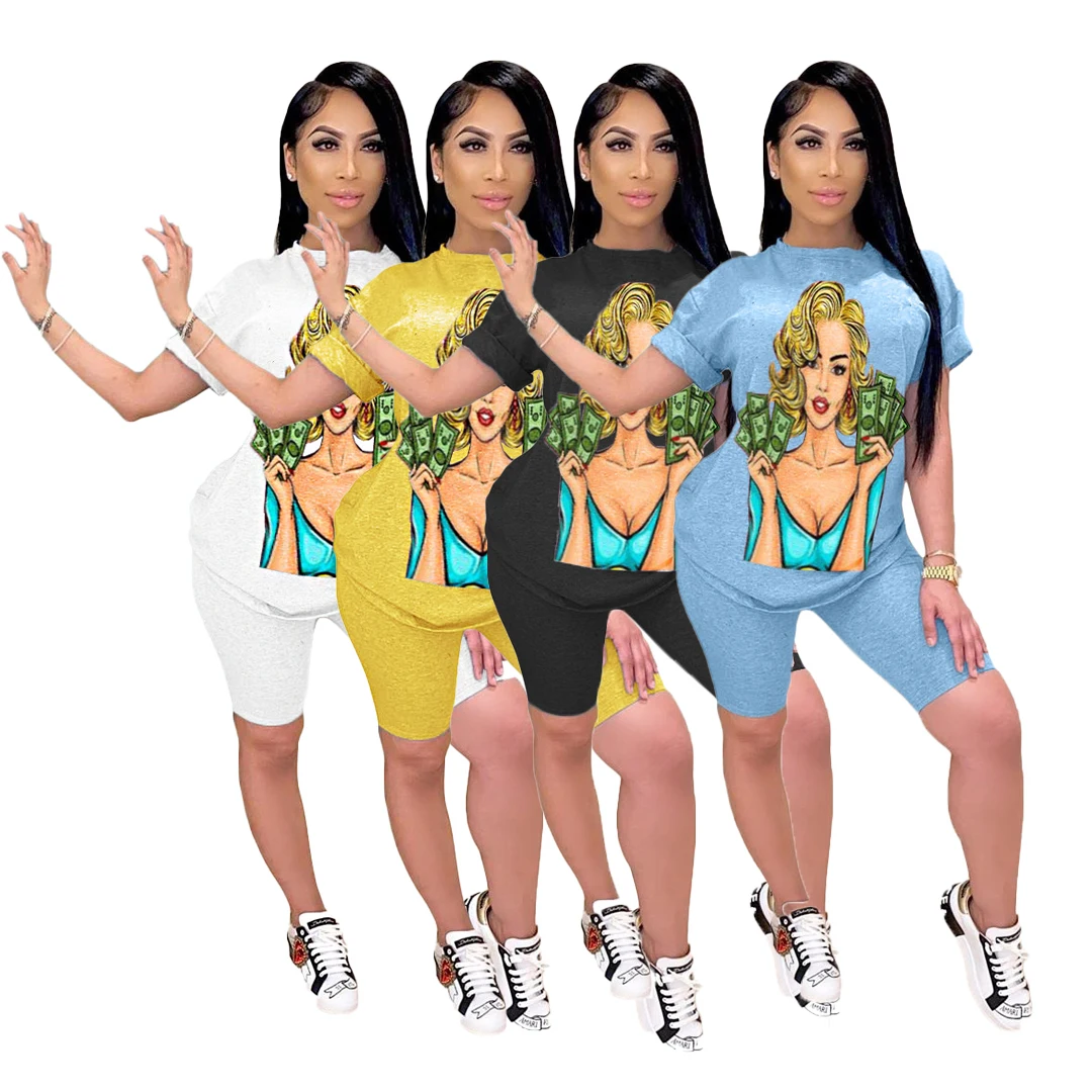 HM6300 2021 summer hot sale fashion lady suit casual sport print two piece short pants set, 4 colors
HM6300 2021 summer hot sale fashion lady suit casual sport print two piece short pants set, 4 colors