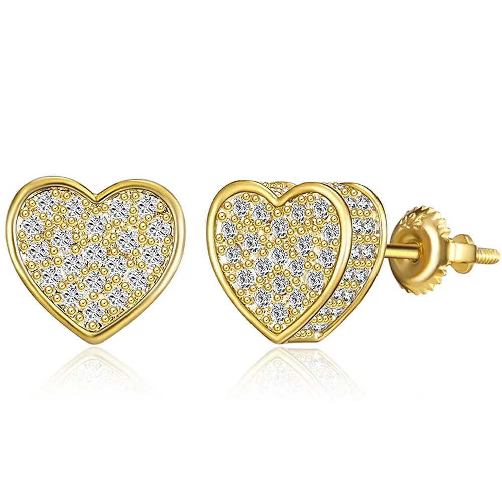 2021 New Hip Hop Jewelry 925 Silver Men Women Bling Brass Ice Out CZ Cubic Zircon Heart Stud Earrings, Gold;silver
2021 New Hip Hop Jewelry 925 Silver Men Women Bling Brass Ice Out CZ Cubic Zircon Heart Stud Earrings, Gold;silver