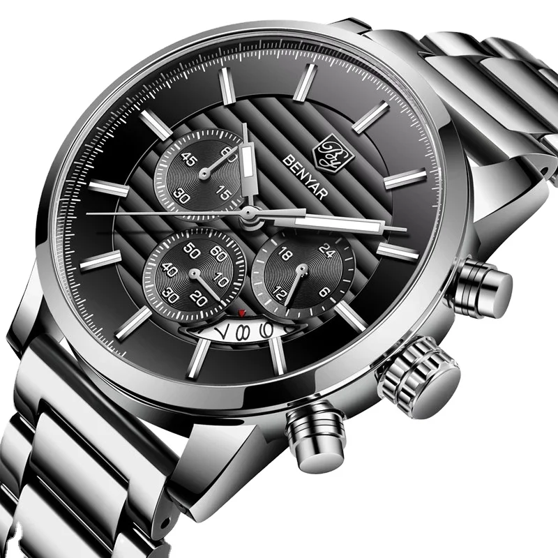 2021 BENYAR 5104 Top Brand New Men Quartz Watch Luxury Military Stainless Strap Chronograph Watch Waterproof Relogio Masculino, 2-colors
2021 BENYAR 5104 Top Brand New Men Quartz Watch Luxury Military Stainless Strap Chronograph Watch Waterproof Relogio Masculino, 2-colors