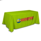 cheap outdoor wedding party trade show custom printed promotional spandex stretch fitted table skirt runner cloth throw