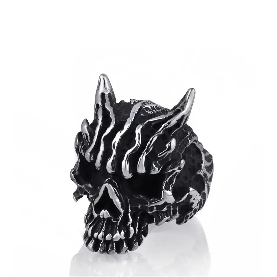 popular mens evil skull band rings hells devil demon skulls