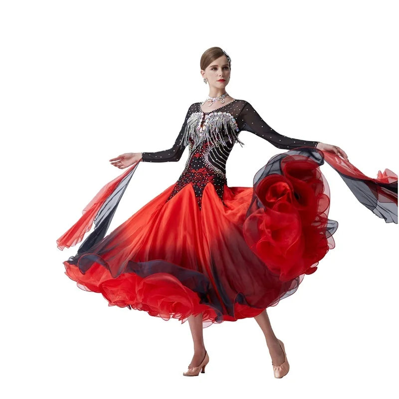 B-19492 Hand make red long sleeve ballroom dance competition dresses woman ballroom waltz dress ballroom dance dresses for sale, Customized
B-19492 Hand make red long sleeve ballroom dance competition dresses woman ballroom waltz dress ballroom dance dresses for sale, Customized