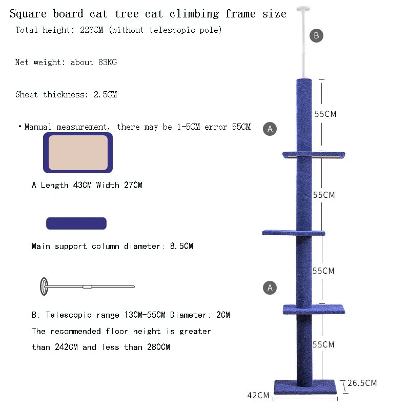 XXL Large Custom Modern Cat Tree Climbing Frame Pet Stand Playhouse, Customized color
XXL Large Custom Modern Cat Tree Climbing Frame Pet Stand Playhouse, Customized color