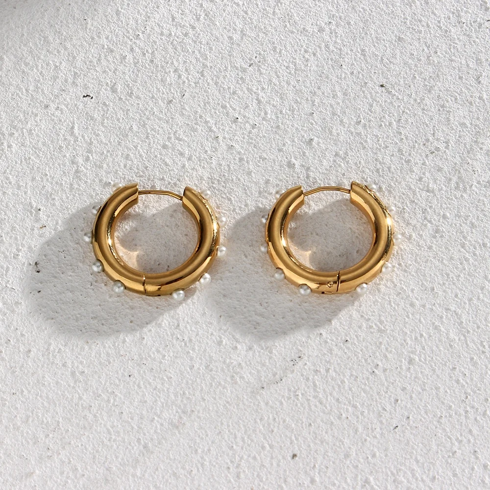 Classical Imitate Pearl Hoop Earring jewelry With Thick Ear Ring For Women 2021
Classical Imitate Pearl Hoop Earring jewelry With Thick Ear Ring For Women 2021