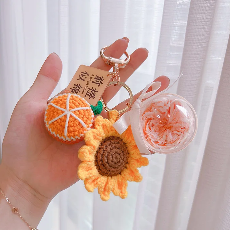 Knitted Sunflower Preserved Flower Keychain Car Key Ring Handbag Charms Gift Yellow Sunflower Keychain
Knitted Sunflower Preserved Flower Keychain Car Key Ring Handbag Charms Gift Yellow Sunflower Keychain