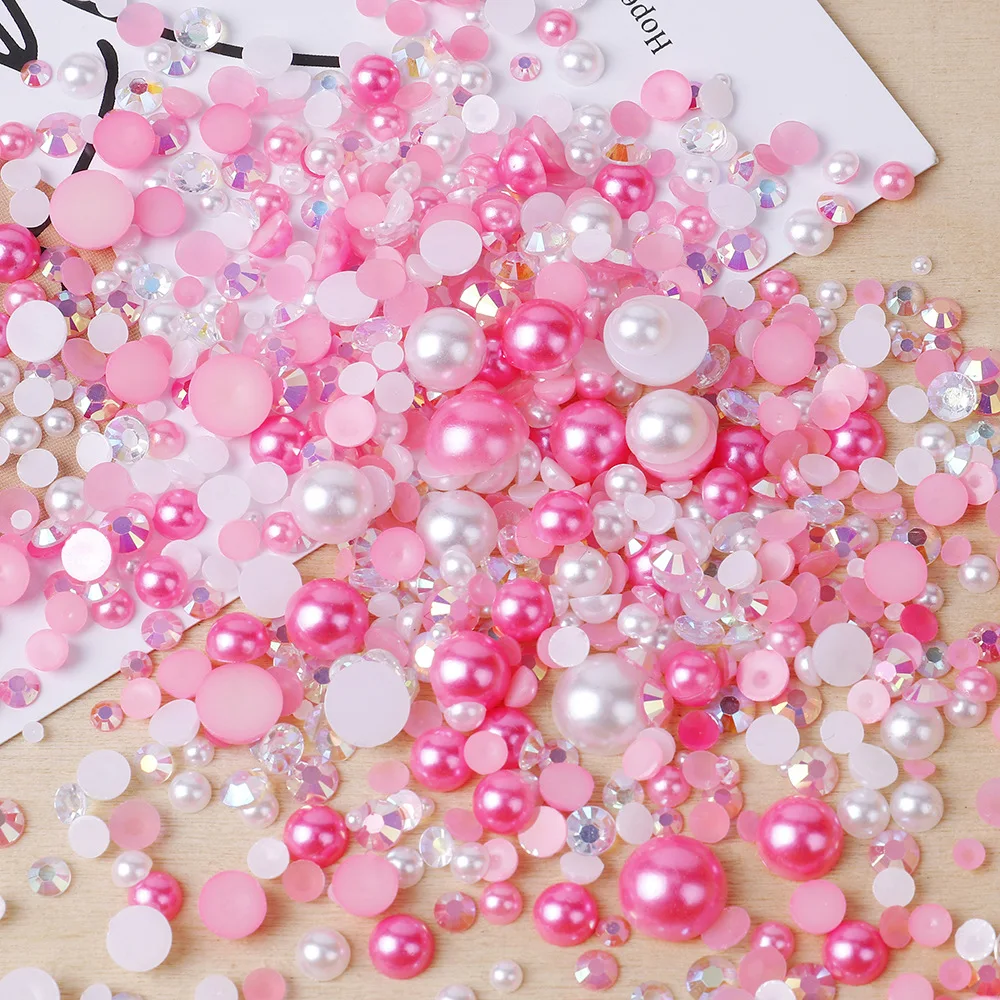 Over 40 colors 3-10mm Mixed Size Half Pearl And Resin Rhinestones For Nail ArtBagTumblers
Over 40 colors 3-10mm Mixed Size Half Pearl And Resin Rhinestones For Nail ArtBagTumblers