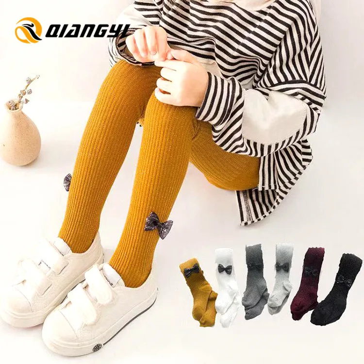 Polychromatic Baby Girls White Fashion Kids Cotton Knitted Tights With Bow, Customized
Polychromatic Baby Girls White Fashion Kids Cotton Knitted Tights With Bow, Customized