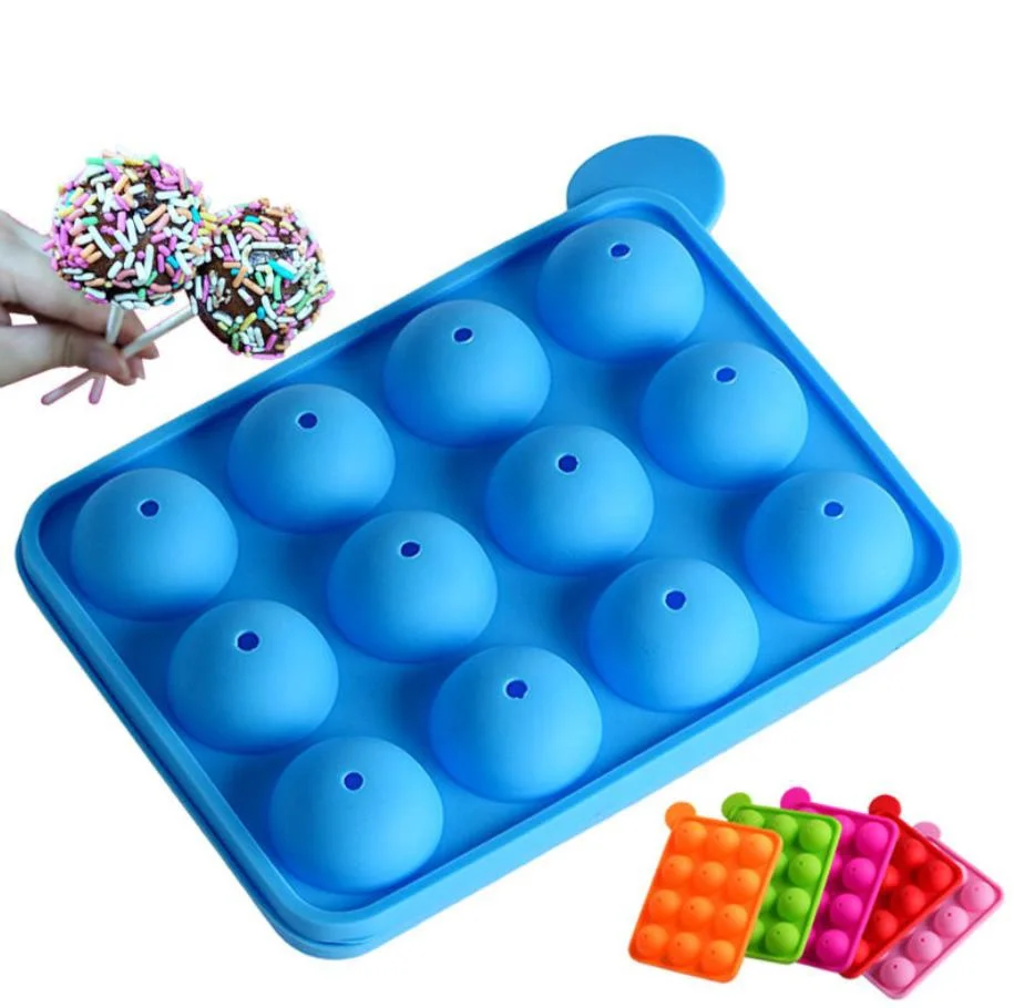 Wholesale Round Ball Shaped Lollipop Chocolate Tray Stick Tool 12 Hole Silicone Ice Cube Tray Mold for Kitchen Party Bar
Wholesale Round Ball Shaped Lollipop Chocolate Tray Stick Tool 12 Hole Silicone Ice Cube Tray Mold for Kitchen Party Bar