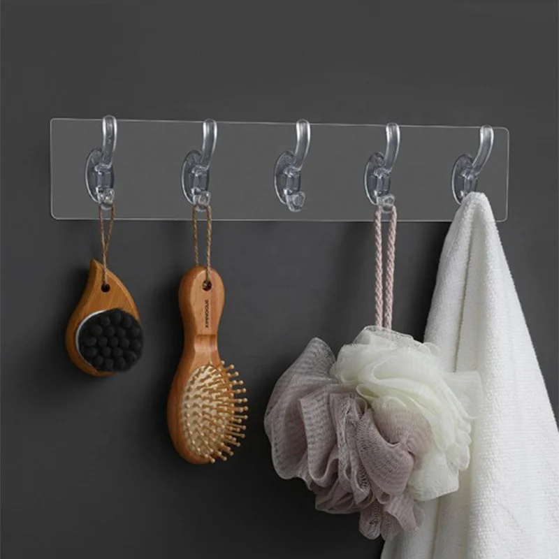 JX- Bathroom nail-Free wall hook seamless door hook a row of 3/5/6 traceless hooks sticker hat clothes coat hanger towel holder, Transparent
JX- Bathroom nail-Free wall hook seamless door hook a row of 3/5/6 traceless hooks sticker hat clothes coat hanger towel holder, Transparent