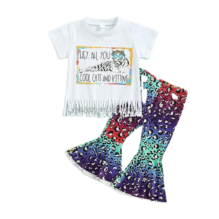 2022 Summer Clothes For Girls Kid Leopard Print T-shrt Flare Pants Headband 3 Piece Clothes Set Children Girls Outfits, Black
2022 Summer Clothes For Girls Kid Leopard Print T-shrt Flare Pants Headband 3 Piece Clothes Set Children Girls Outfits, Black