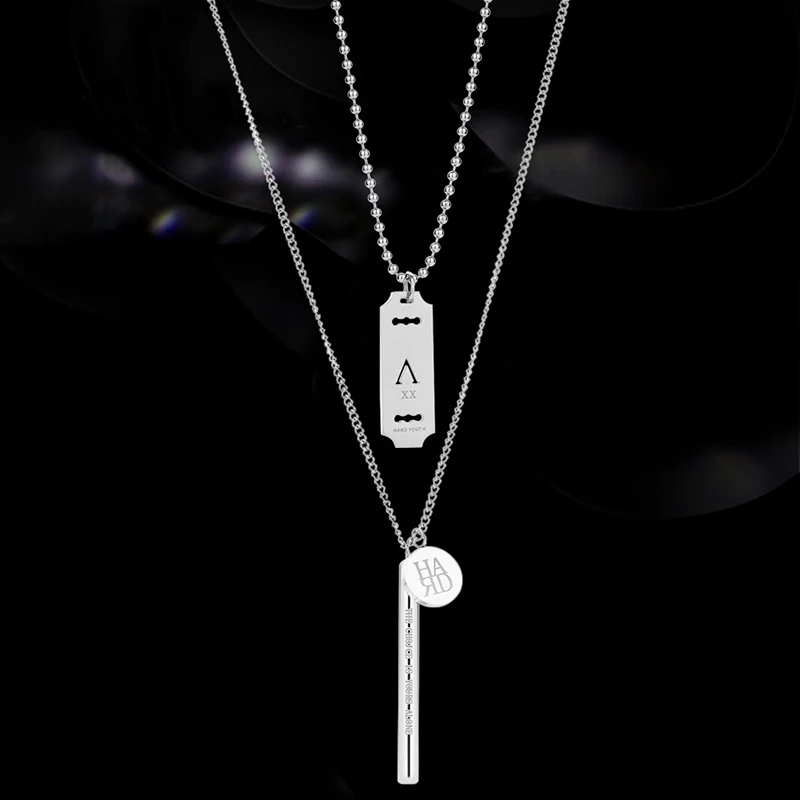 Designer multi layer necklace long nameplate necklace fashion custom stainless steel necklaces women men
Designer multi layer necklace long nameplate necklace fashion custom stainless steel necklaces women men