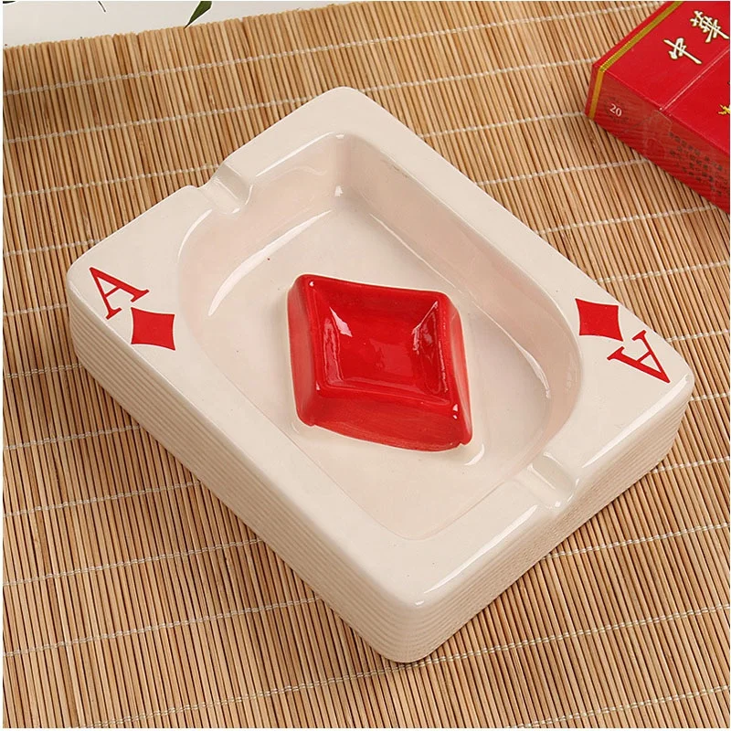 Creative Playing Card Series Ceramic Ashtray Home Bar Decoration Flip Fops Ashtray, Picture
Creative Playing Card Series Ceramic Ashtray Home Bar Decoration Flip Fops Ashtray, Picture