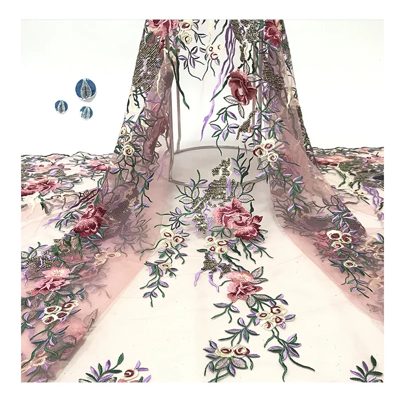 Wholesale African 5 Yards Blush Pink Floral Bridal Fabric Tulle With Sequins Embroidery Lace Fabric Mesh H8625, 5 colors or customized
Wholesale African 5 Yards Blush Pink Floral Bridal Fabric Tulle With Sequins Embroidery Lace Fabric Mesh H8625, 5 colors or customized