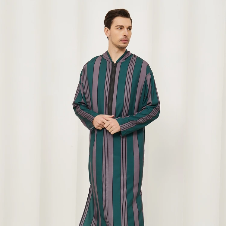 Plaid Green Muslim Ethnic Style Robe Shirt Middle East Khamis Arab Islamic Clothing Thobe For Men, As shown 
Plaid Green Muslim Ethnic Style Robe Shirt Middle East Khamis Arab Islamic Clothing Thobe For Men, As shown