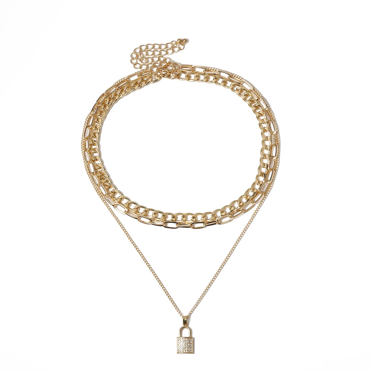 Temperament Fashion Micro Inlaid Lock Shaped Multi Layer Necklace Chain Necklaces For Women, Gold,silver
Temperament Fashion Micro Inlaid Lock Shaped Multi Layer Necklace Chain Necklaces For Women, Gold,silver