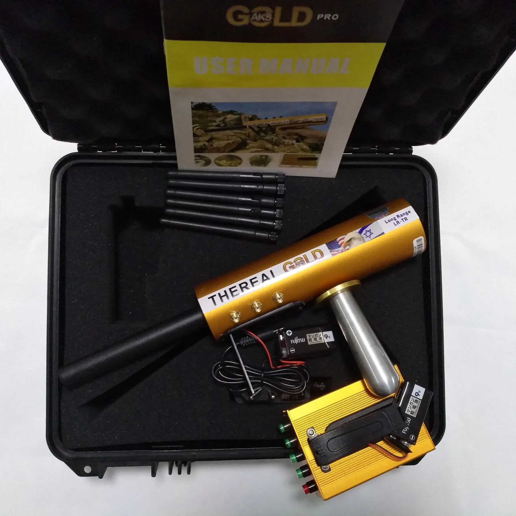 The Real Gold AKS 6 Antennas with Removable 9V BatterIes For Underground Detect Gold Silver Gem Diamond
The Real Gold AKS 6 Antennas with Removable 9V BatterIes For Underground Detect Gold Silver Gem Diamond