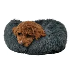 Pet YangyangPet Suppliers Shag Cuddler Warm Plush Custom Cute Donut Cat Bed Soft Pet Beds Calming Dog Bed