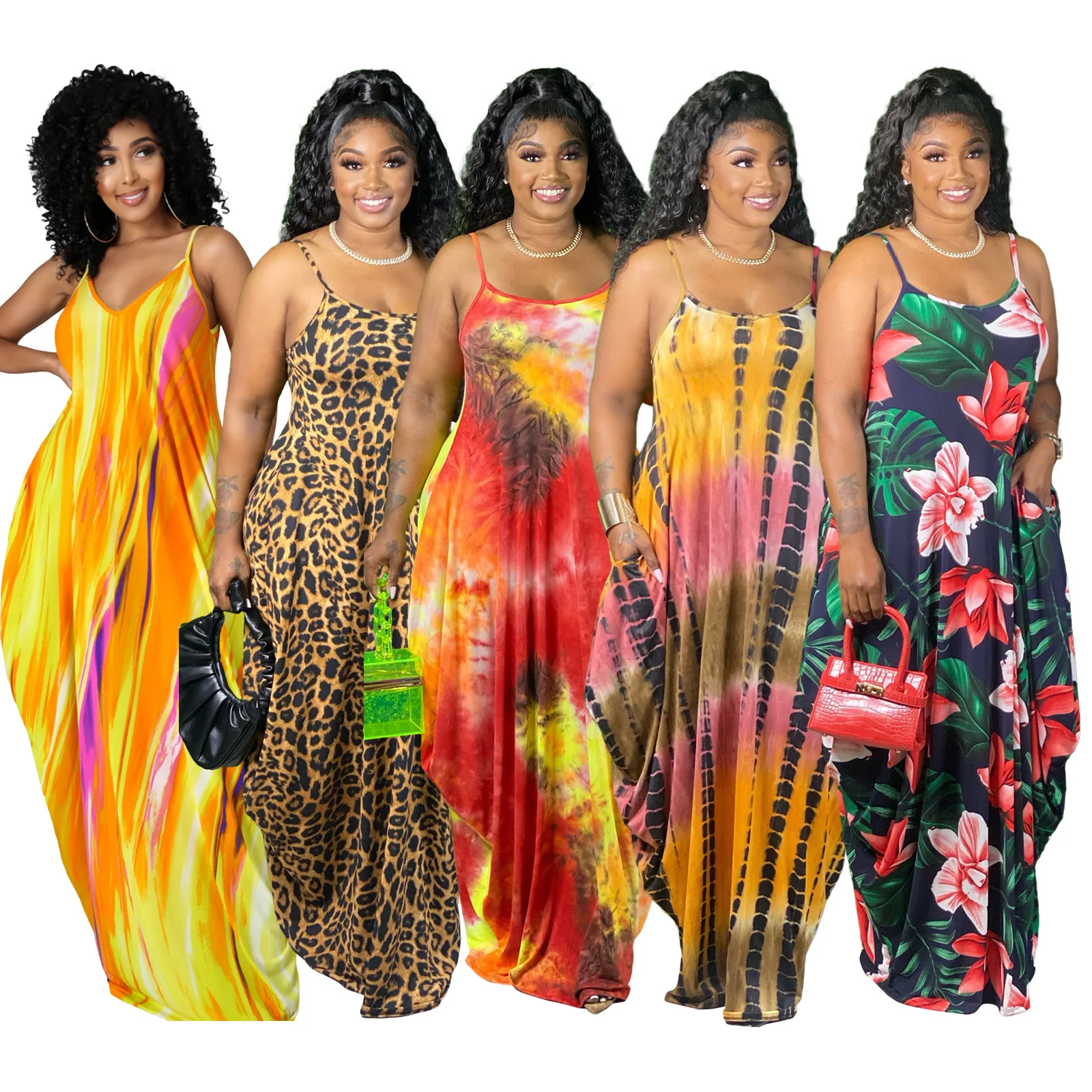 2021 Summer Spaghetti Strap Tie Dye Print Loose Maxi Dress Clothing Women Casual African Dresses, Picture
2021 Summer Spaghetti Strap Tie Dye Print Loose Maxi Dress Clothing Women Casual African Dresses, Picture