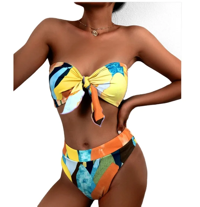 2021 new bikini female split suit sexy horizontal chest buttoned swimwear high waist swimsuit, Shown
2021 new bikini female split suit sexy horizontal chest buttoned swimwear high waist swimsuit, Shown