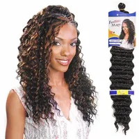 

22inch Curly Synthetic Braiding Hair Extensions Deep Wave Ombre Color Crochet Braids Freetress Braids Bulk Hair