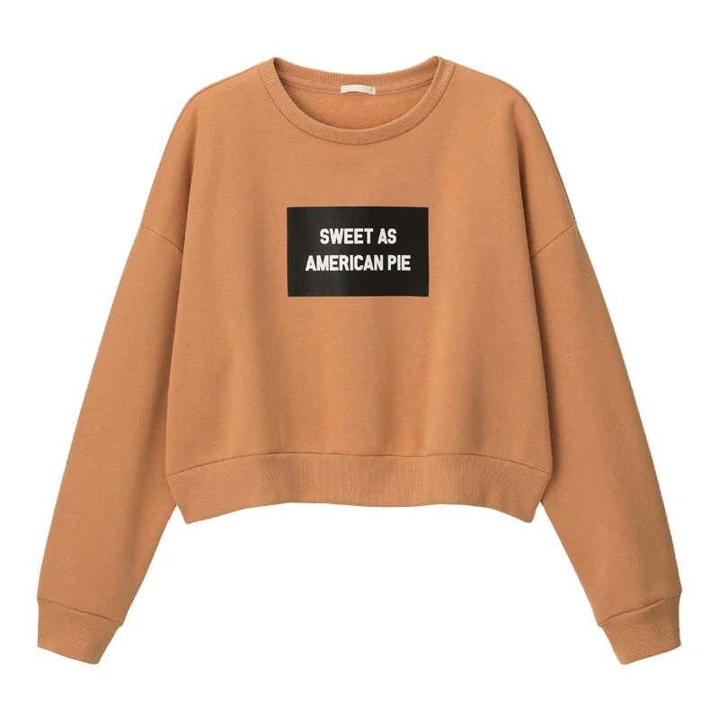 2021 Cross border customized short printed sweater women's round neck high waist cotton sports leisure Women's navel sweater
2021 Cross border customized short printed sweater women's round neck high waist cotton sports leisure Women's navel sweater
