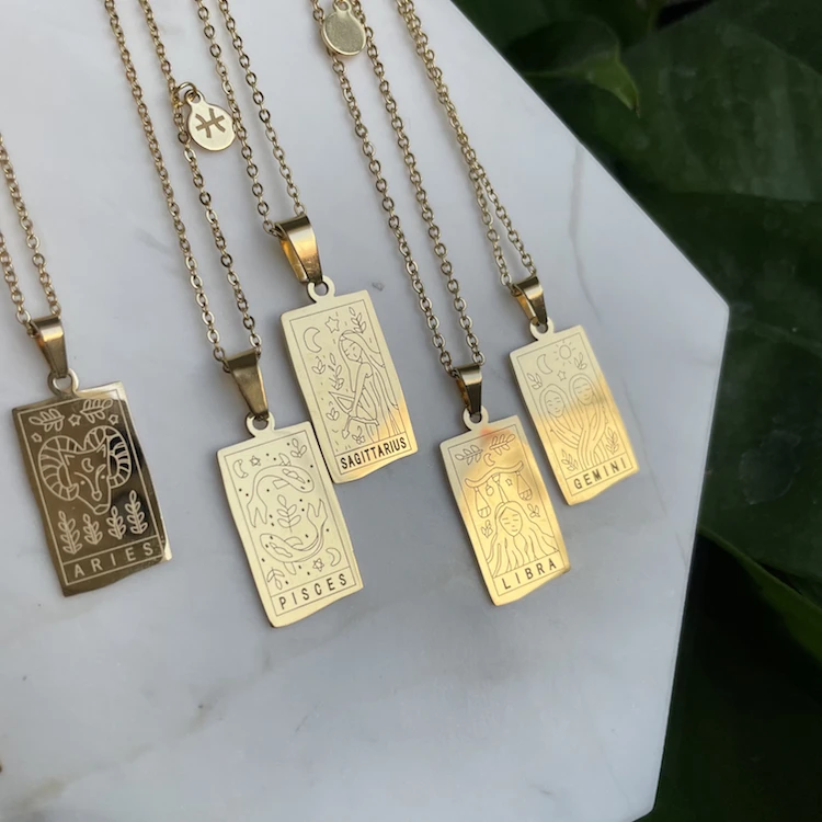 Zodiac square pendant ins wind clavicle stainless steel chain electroplating gold necklace
Zodiac square pendant ins wind clavicle stainless steel chain electroplating gold necklace