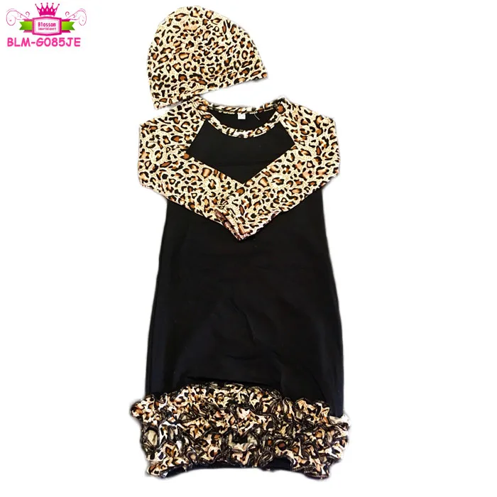 Factory Price Leopard Long Sleeve Raglan Baby Gowns Knitted Cotton Girls Sleep Gown With Matching Hat
Factory Price Leopard Long Sleeve Raglan Baby Gowns Knitted Cotton Girls Sleep Gown With Matching Hat