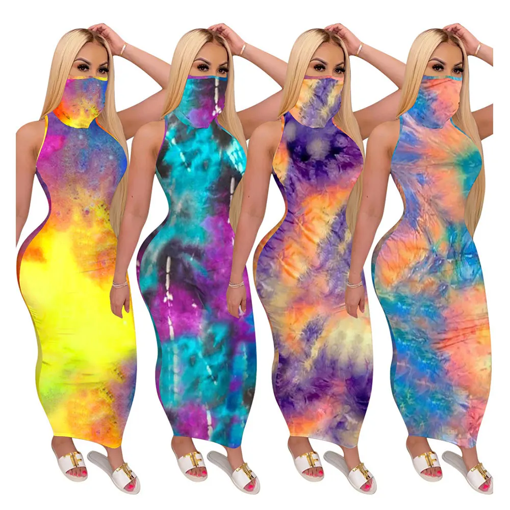 Tie Dye Printed Casual Floral Bandage Club Maxi Dresses + Bandana One Piece Dress for Women, Picture
Tie Dye Printed Casual Floral Bandage Club Maxi Dresses + Bandana One Piece Dress for Women, Picture
