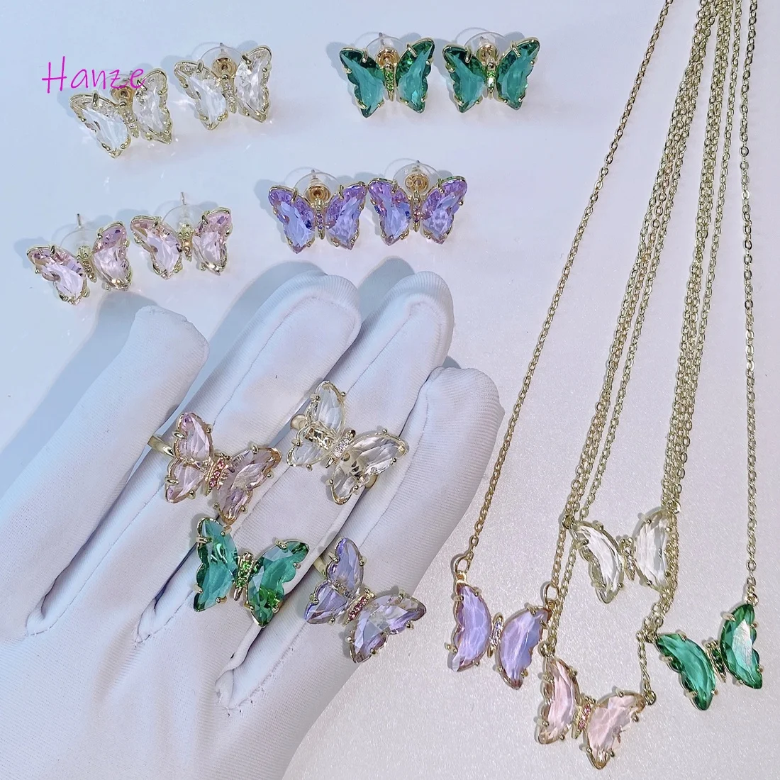 2020 Fashion New Women Girl Transparent Colorful Butterfly Stud Earrings Sweet Resin Stud Rings Necklace Butterfly Jewelry Set
2020 Fashion New Women Girl Transparent Colorful Butterfly Stud Earrings Sweet Resin Stud Rings Necklace Butterfly Jewelry Set