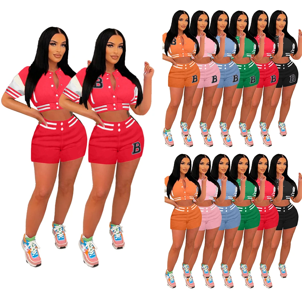 New Products Baseball Jacket Uniform Casual 2 Piece Set Patchwork Women Clothing Biker Shorts Outfits Two Piece Set
New Products Baseball Jacket Uniform Casual 2 Piece Set Patchwork Women Clothing Biker Shorts Outfits Two Piece Set