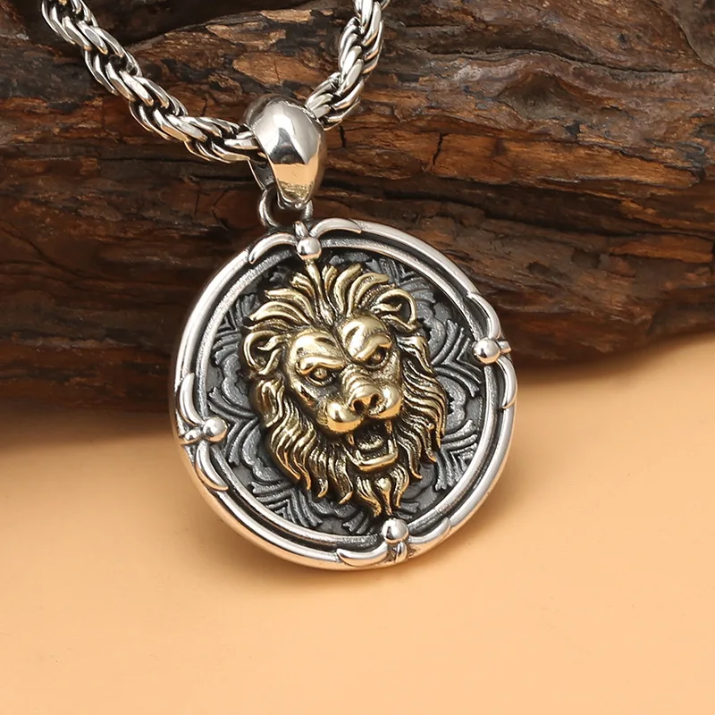 S925 Sterling Silver Punk Style Lion Pendant Necklace for Men Tags Hip-hop Rock Movie Lion Jewelry
S925 Sterling Silver Punk Style Lion Pendant Necklace for Men Tags Hip-hop Rock Movie Lion Jewelry