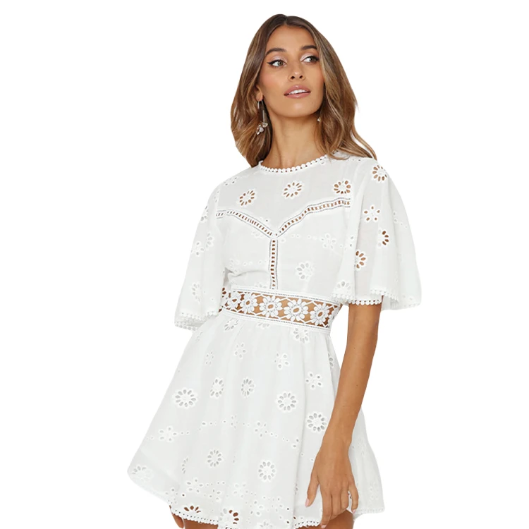 Summer Trendy One Piece Dress Short Sleeve Splicing Backless Vintage Round Neck Mini Party Elegant Dresses Women
Summer Trendy One Piece Dress Short Sleeve Splicing Backless Vintage Round Neck Mini Party Elegant Dresses Women