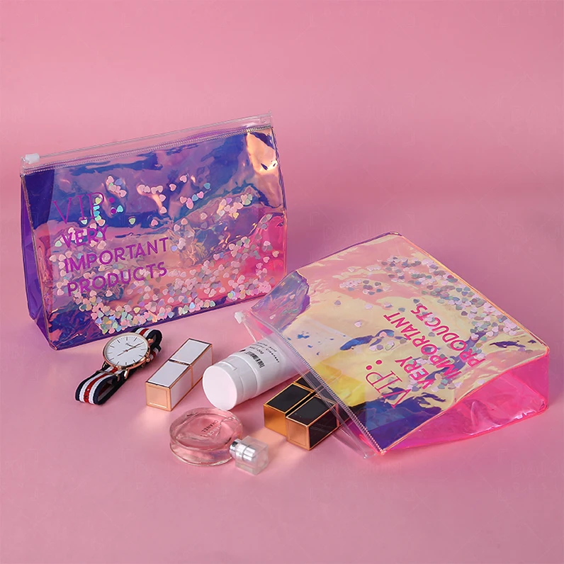 Hot selling Personalized Custom Logo Transparent Holographic Fashion Cosmetic Bag, Customized color
Hot selling Personalized Custom Logo Transparent Holographic Fashion Cosmetic Bag, Customized color