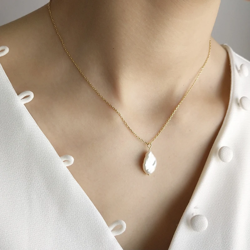 Irregular Baroque Pearl Necklaces Genuine Freshwater Pearl Necklaces Choker 925 Sterling Silver Necklaces for Women French 2019
Irregular Baroque Pearl Necklaces Genuine Freshwater Pearl Necklaces Choker 925 Sterling Silver Necklaces for Women French 2019