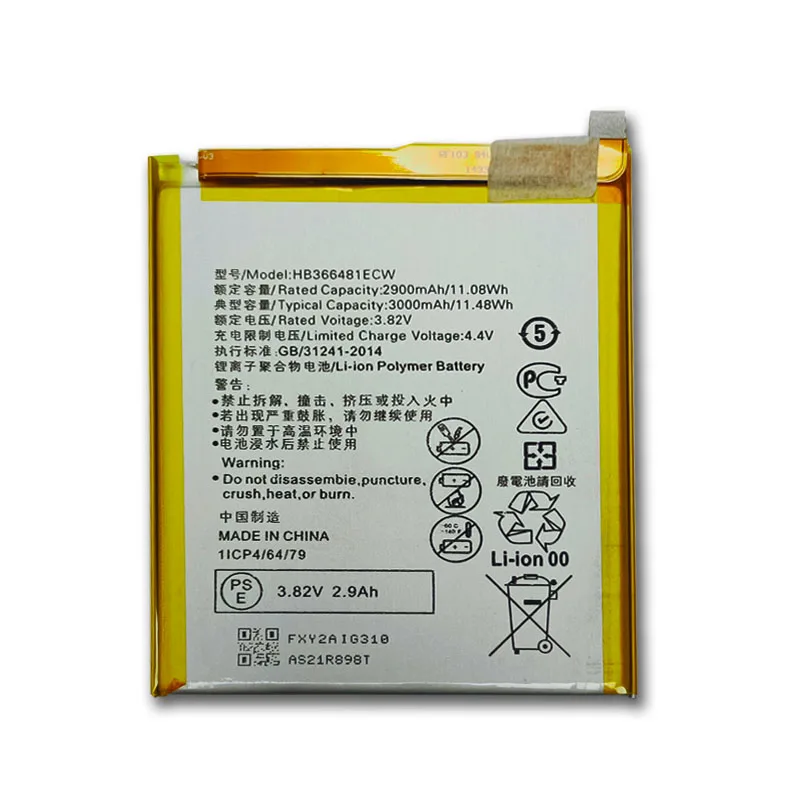 Original wholesale Customized Safety Material HB366481ECW 3000mAh smart Cell Mobile Phones big capacity Battery pack for Huawei
Original wholesale Customized Safety Material HB366481ECW 3000mAh smart Cell Mobile Phones big capacity Battery pack for Huawei