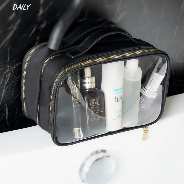 Rownyeon Luxury Personalised Custom Clear Transparent Ladies Travel Zipper Toilet Cosmetic Makeup Bag With Handle
Rownyeon Luxury Personalised Custom Clear Transparent Ladies Travel Zipper Toilet Cosmetic Makeup Bag With Handle