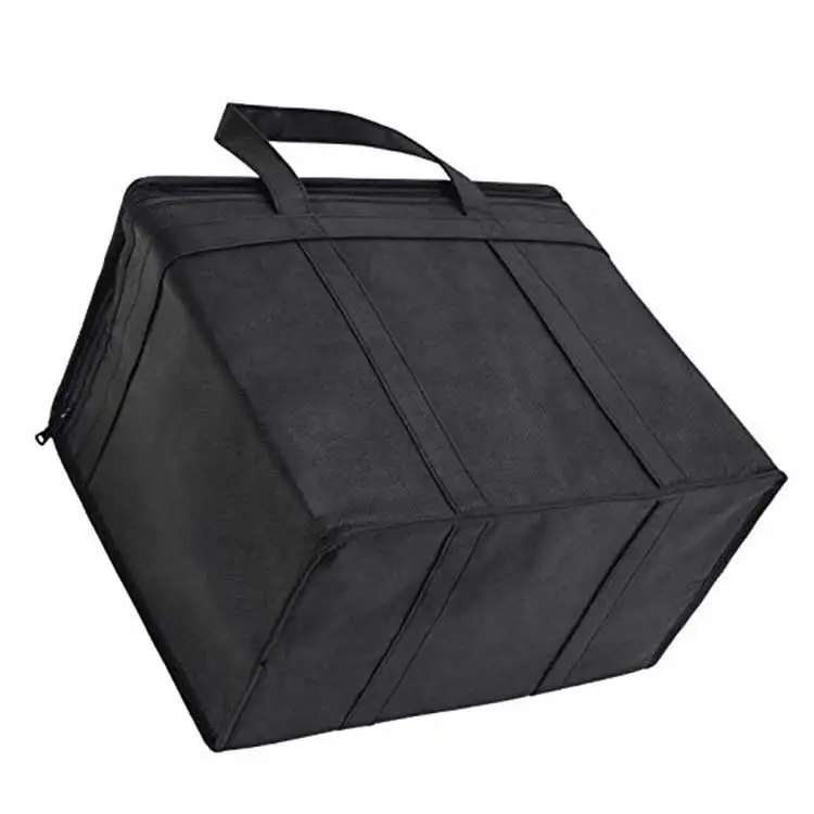 Eco-friendly Reusable non woven lunch bag, Customized logo printed folding grocery tote food delivery insulated cooler bag
