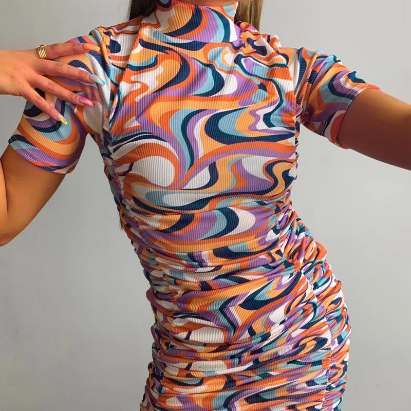 2021 summer New vortex print fashion A- line dress turtleneck casual pleated short sleeves jumpsuit short skirt for women
2021 summer New vortex print fashion A- line dress turtleneck casual pleated short sleeves jumpsuit short skirt for women