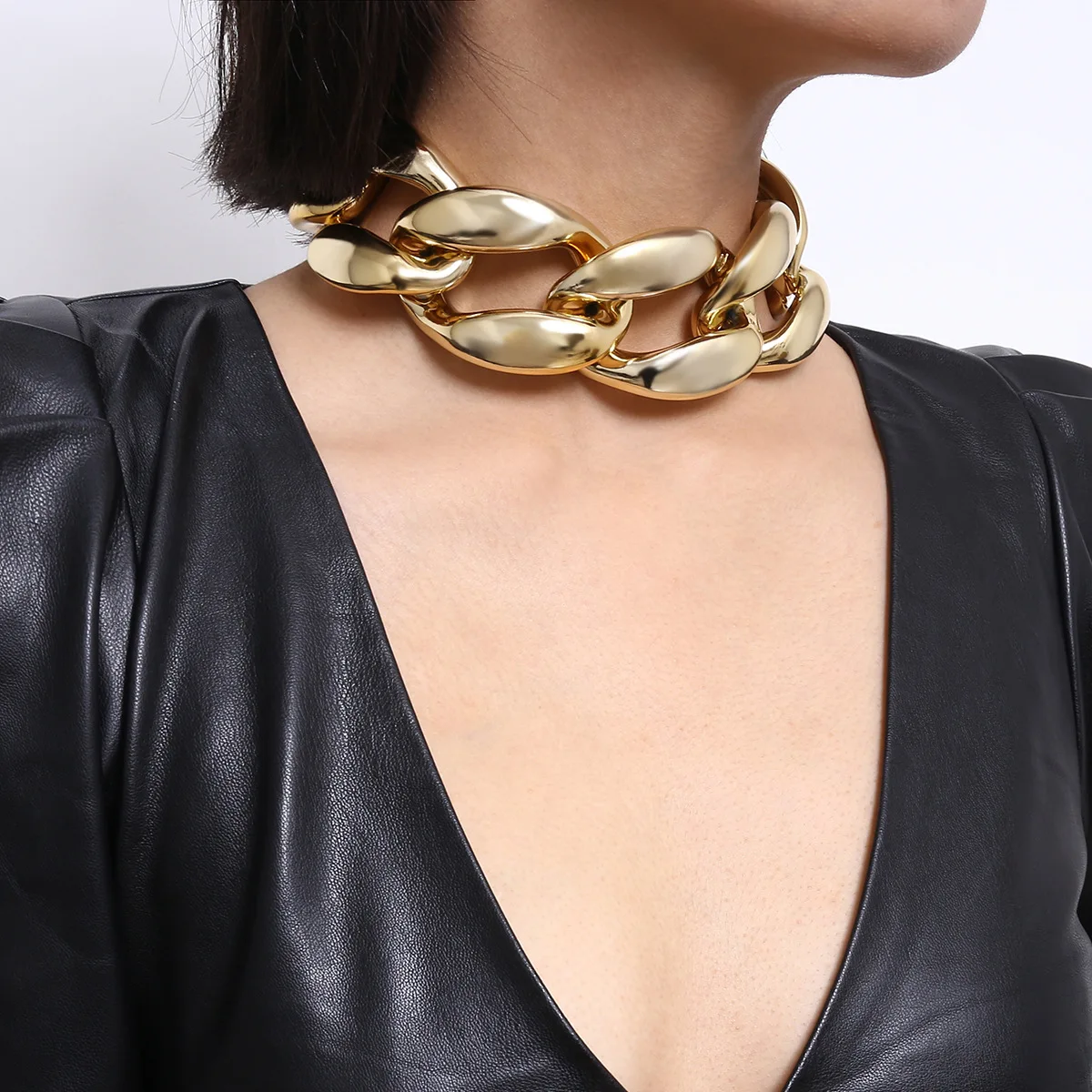 Fashion Jewelry Punk Metal Geometric Necklace Exaggerated Personality Thick Chain Mixed Color Necklace, Multi color
Fashion Jewelry Punk Metal Geometric Necklace Exaggerated Personality Thick Chain Mixed Color Necklace, Multi color