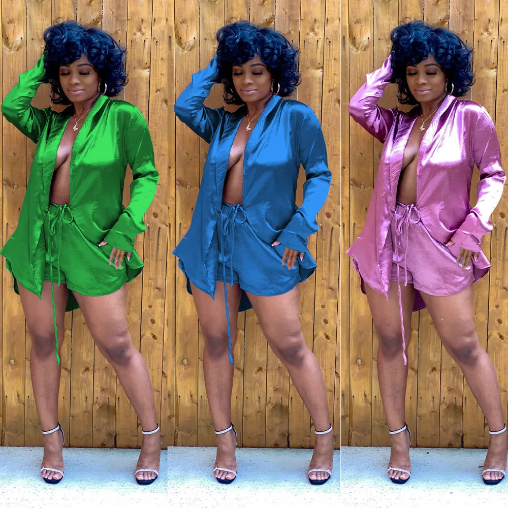 Hot 2022 spring summer women pant and shirt set long sleeve casual womens satin short set pajamas satin two piece shorts set, Black/white/orange/red/elegant women pant and shirt set
Hot 2022 spring summer women pant and shirt set long sleeve casual womens satin short set pajamas satin two piece shorts set, Black/white/orange/red/elegant women pant and shirt set