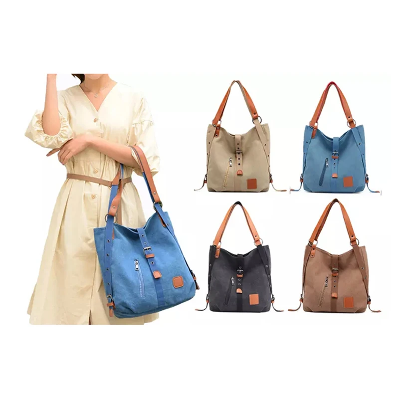 Fashion Vintage High Level 100% Cotton Canvas Hand Bag Convertible Backpack Casual Multi-functional Canvas Shoulder Bag, Brown / blue / black / khaki / rose red
Fashion Vintage High Level 100% Cotton Canvas Hand Bag Convertible Backpack Casual Multi-functional Canvas Shoulder Bag, Brown / blue / black / khaki / rose red
