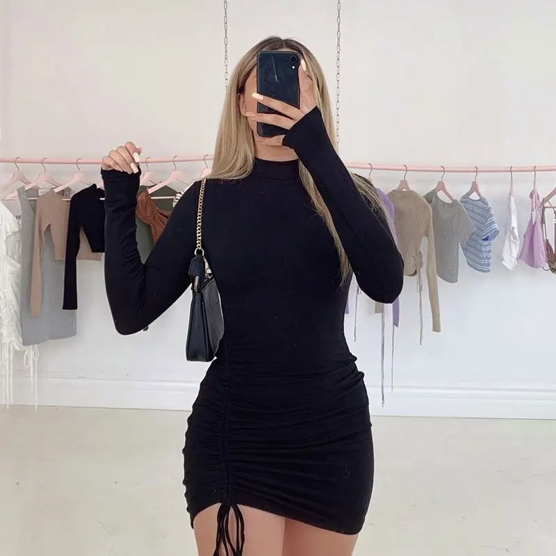 Free Sample Cheap Trendy Fashion Streetwear Sexy Stacked Mini Skinny Side Drawstring Pleated Dresses Women Long Sleeves
Free Sample Cheap Trendy Fashion Streetwear Sexy Stacked Mini Skinny Side Drawstring Pleated Dresses Women Long Sleeves