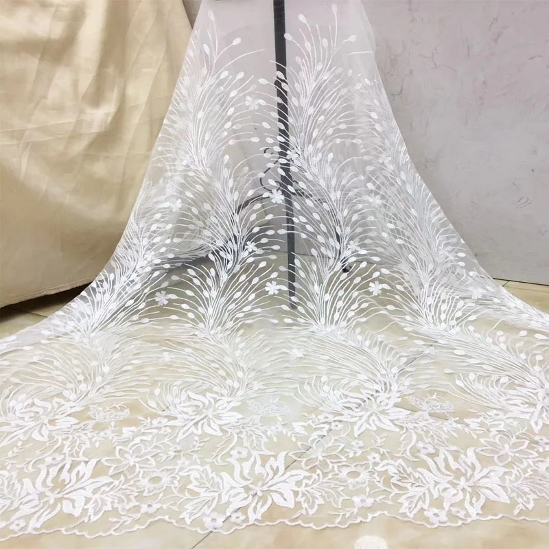 2020 ivory tulle embroidery swiss white voile lace fabric wedding accessories, White and customized color
2020 ivory tulle embroidery swiss white voile lace fabric wedding accessories, White and customized color