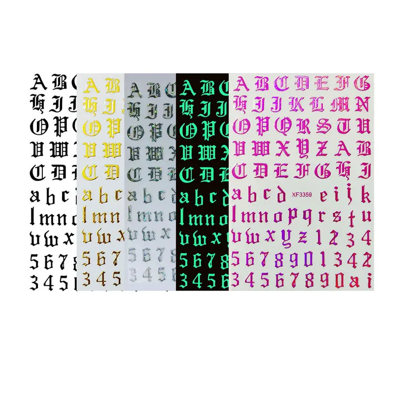 Gold black neon letter number logo decals adhesive flourish letters logo nail sticker, White/black/gold/sliver/neon color
Gold black neon letter number logo decals adhesive flourish letters logo nail sticker, White/black/gold/sliver/neon color