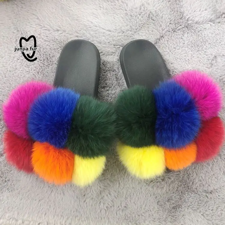 Wholesale 2021 pom pom fur slides women kids raccoon fox rabbit fur slippers pompom slides, Customized color
Wholesale 2021 pom pom fur slides women kids raccoon fox rabbit fur slippers pompom slides, Customized color
